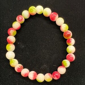 Elegant Watermelon Tourmaline Gemstone Beaded Bracelet
